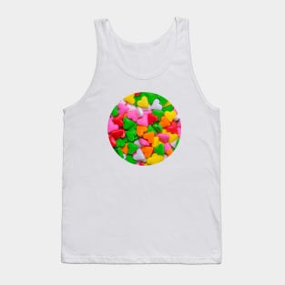 Multicolored Confetti Sprinkle Hearts Photo Circle Tank Top